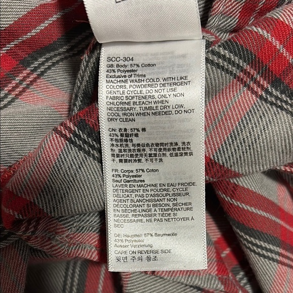 Marmot Red and Grey Plaid Casual Button Down Long Sleeve Button Down Shirt - Picture 6 of 10